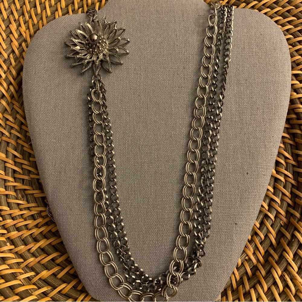 Sunflower Layered Chain Necklace